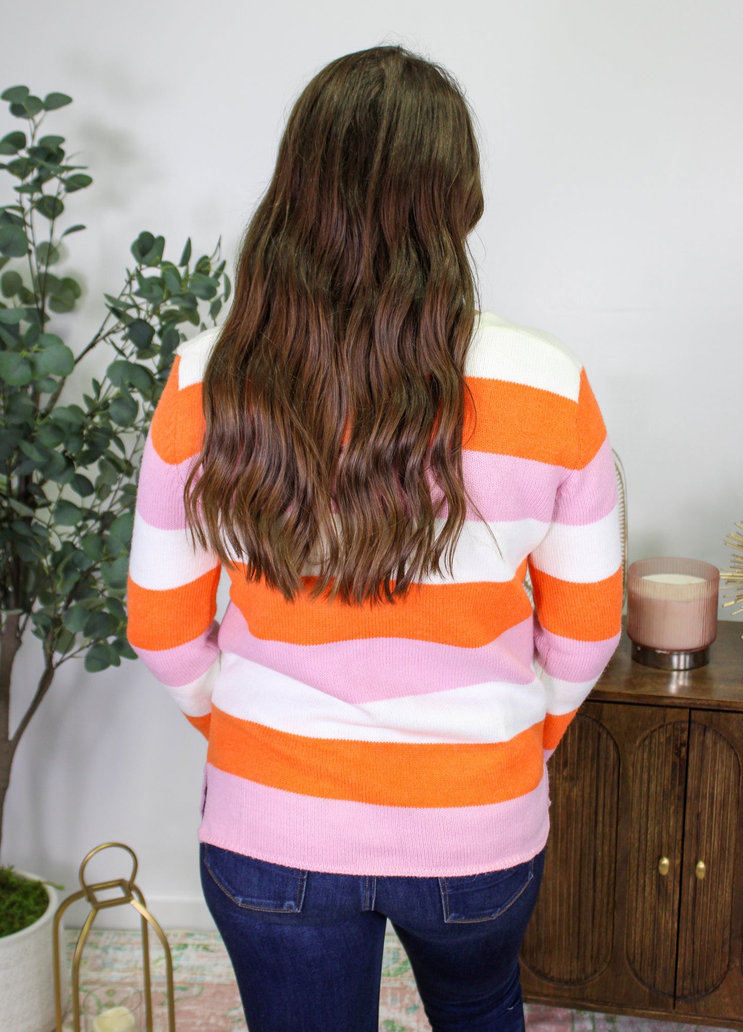 Orange Striped Sweater LT