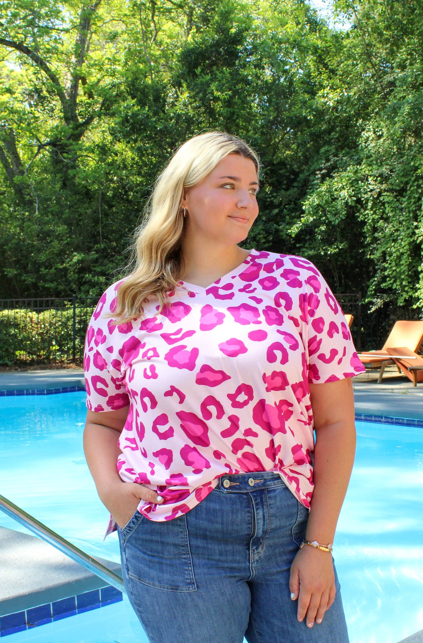 Pink Leopard Plus Size Top LT