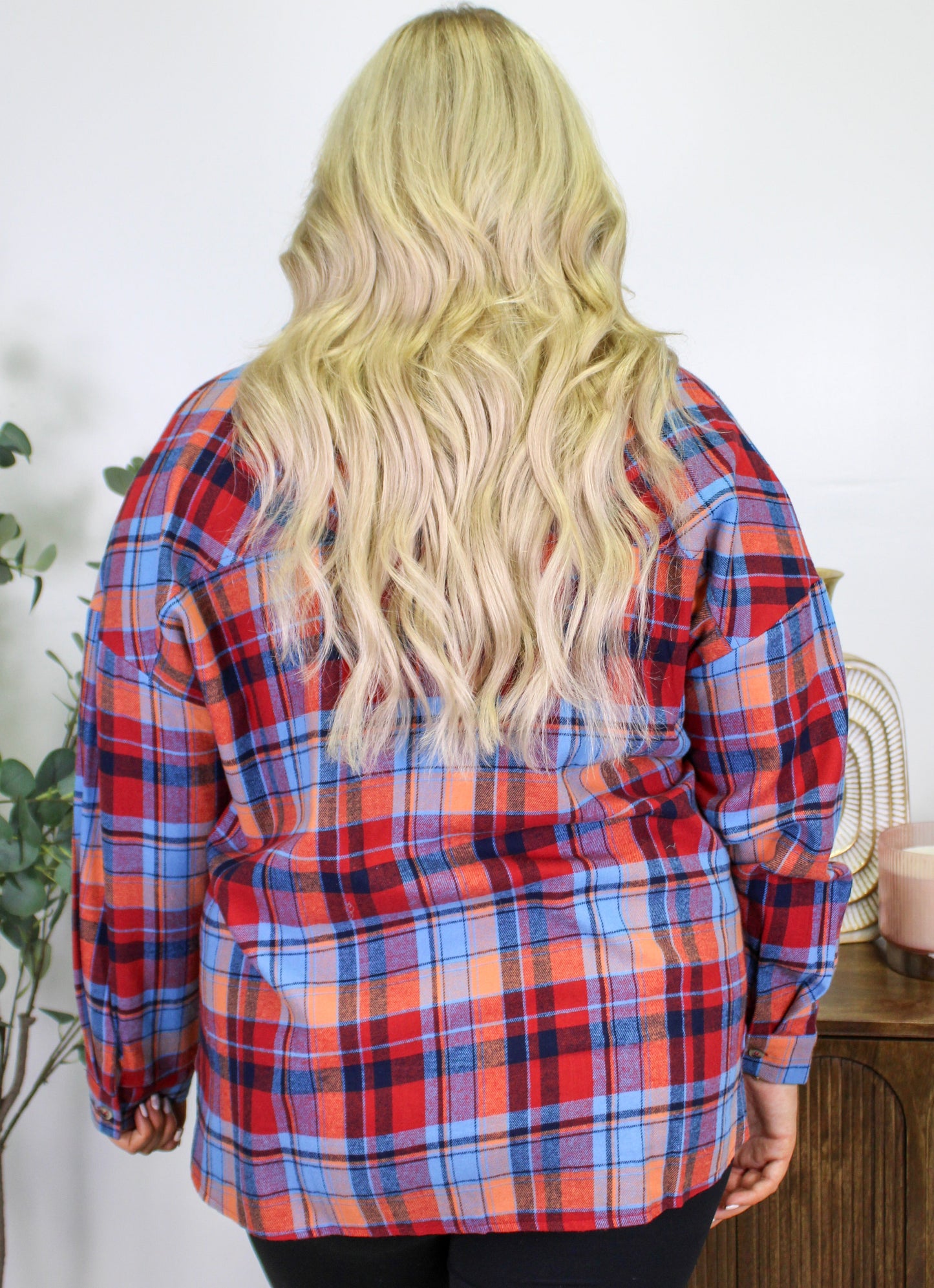 Red Plus Size Flannel LT