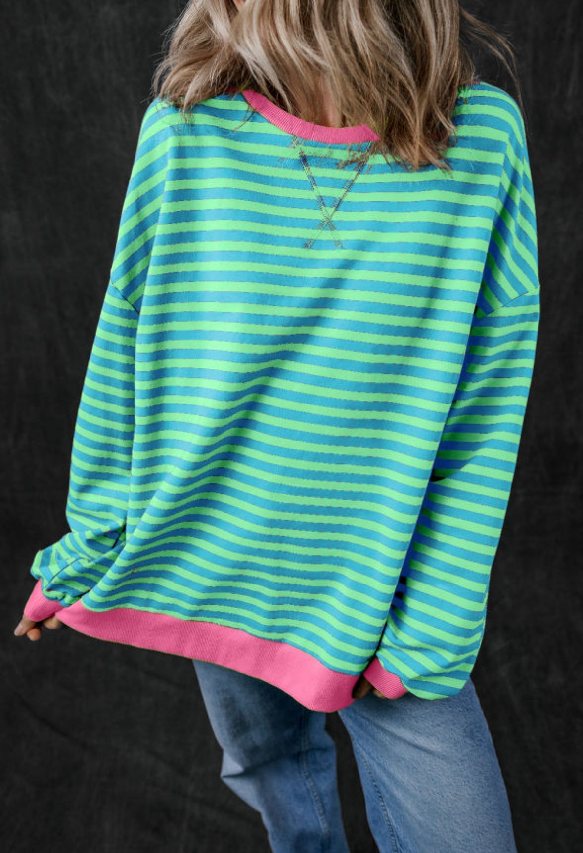 Green Striped Long Sleeve Tee RTS