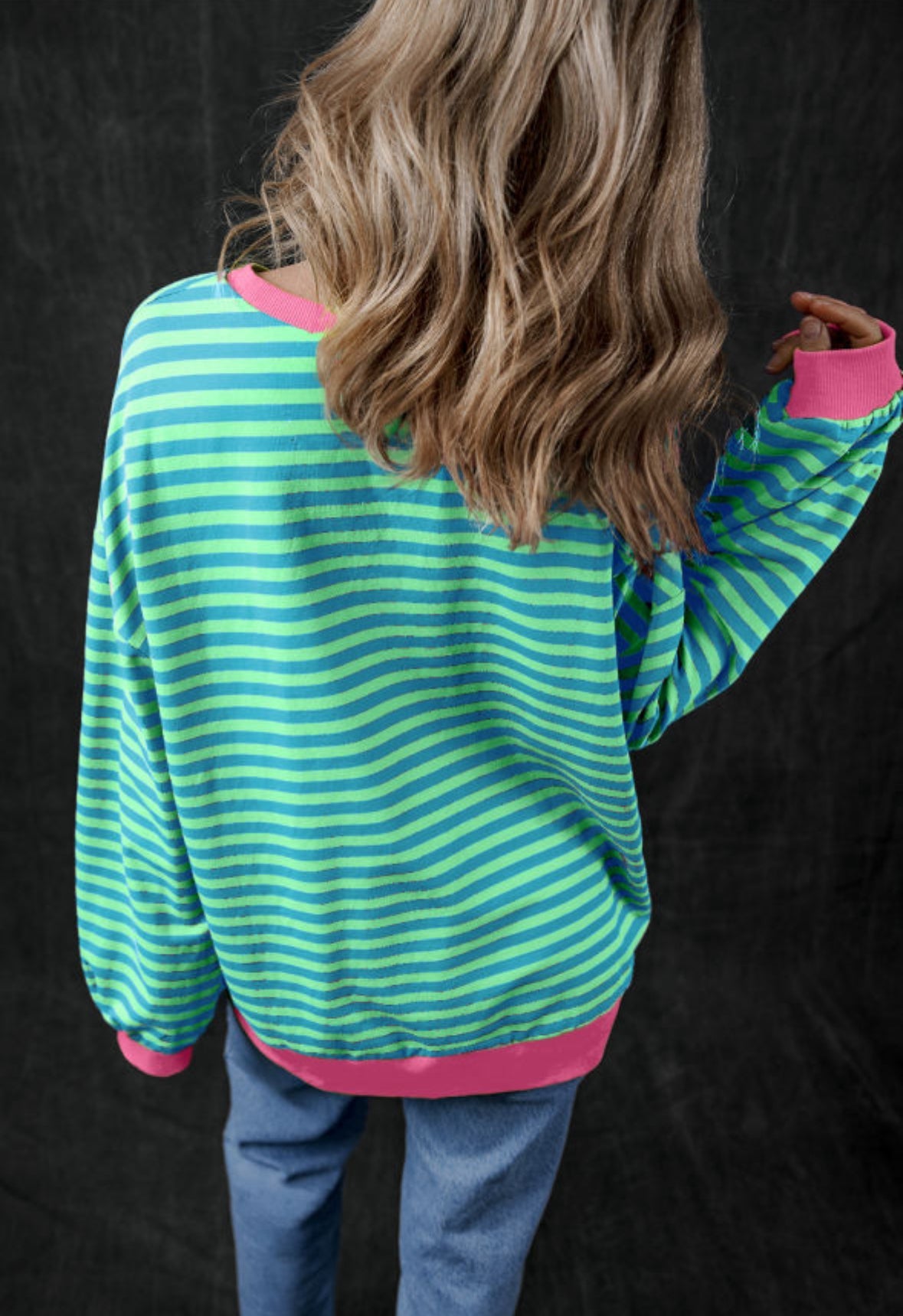 Green Striped Long Sleeve Tee RTS