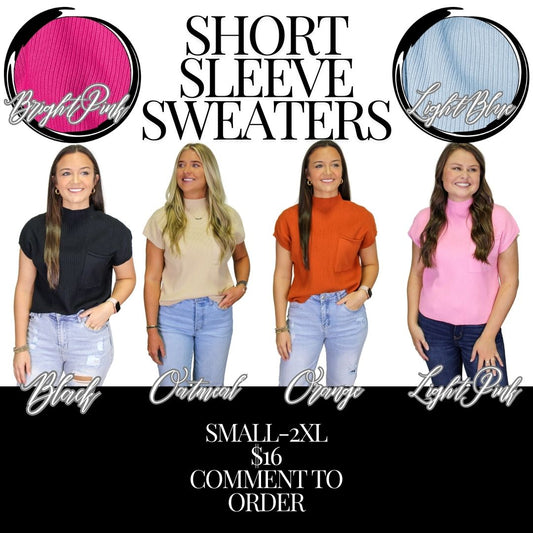 Short Sleeve Sweater *Multiple Colors* LT